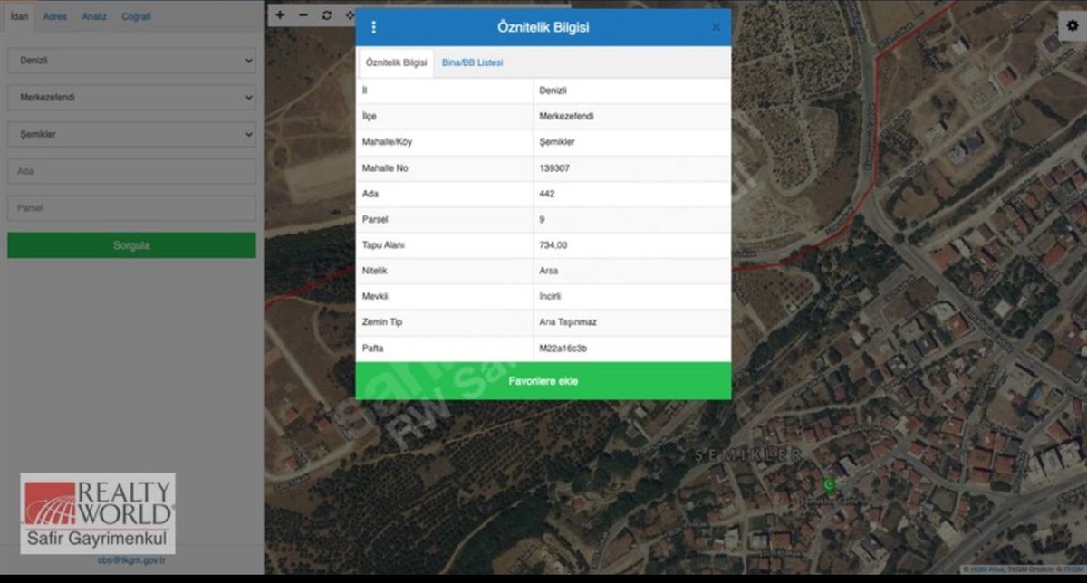 Şemikler'de Doğal Yaşam Parkina Yakin 734 M2 Köşe Parsel Arsa